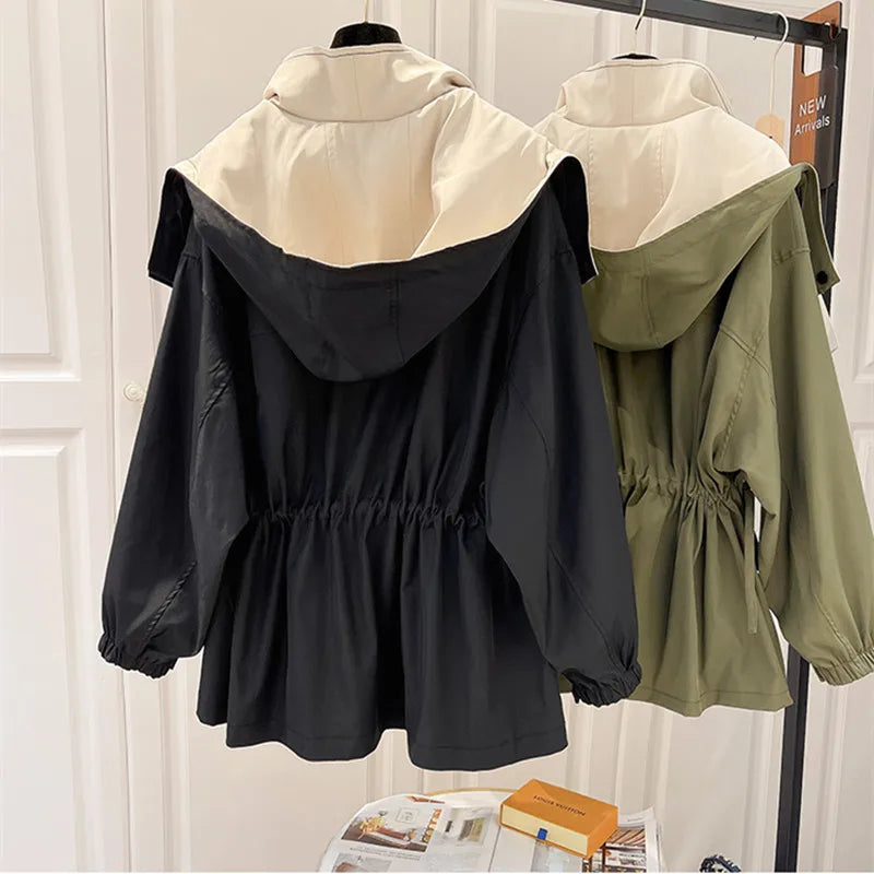 Oversized Jacket with Contrast Trim