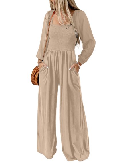 Limited time sale🔥Women's Casual Long Sleeve Loose Wide Leg Jumpsuits Rompers With Pockets(Buy 2 Free Shipping)