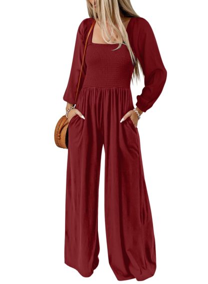 Limited time sale🔥Women's Casual Long Sleeve Loose Wide Leg Jumpsuits Rompers With Pockets(Buy 2 Free Shipping)