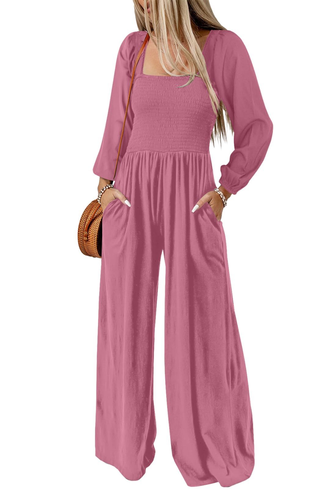 Limited time sale🔥Women's Casual Long Sleeve Loose Wide Leg Jumpsuits Rompers With Pockets(Buy 2 Free Shipping)
