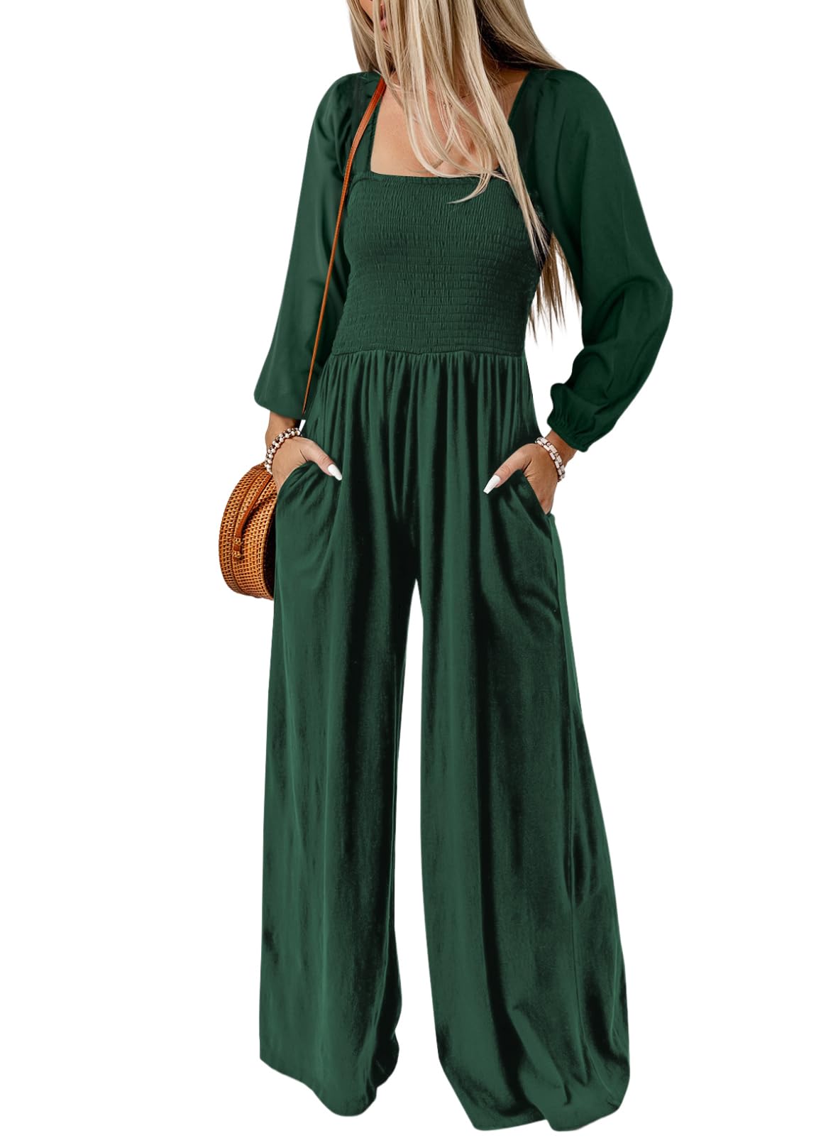 Limited time sale🔥Women's Casual Long Sleeve Loose Wide Leg Jumpsuits