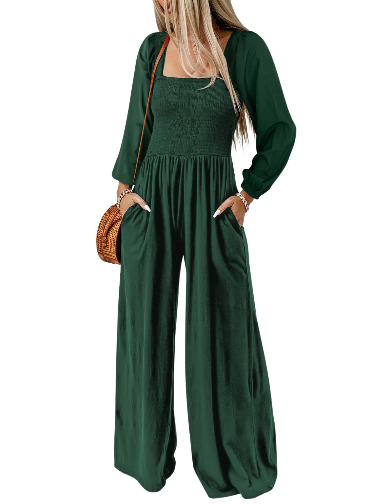 Limited time sale🔥Women's Casual Long Sleeve Loose Wide Leg Jumpsuits Rompers With Pockets(Buy 2 Free Shipping)