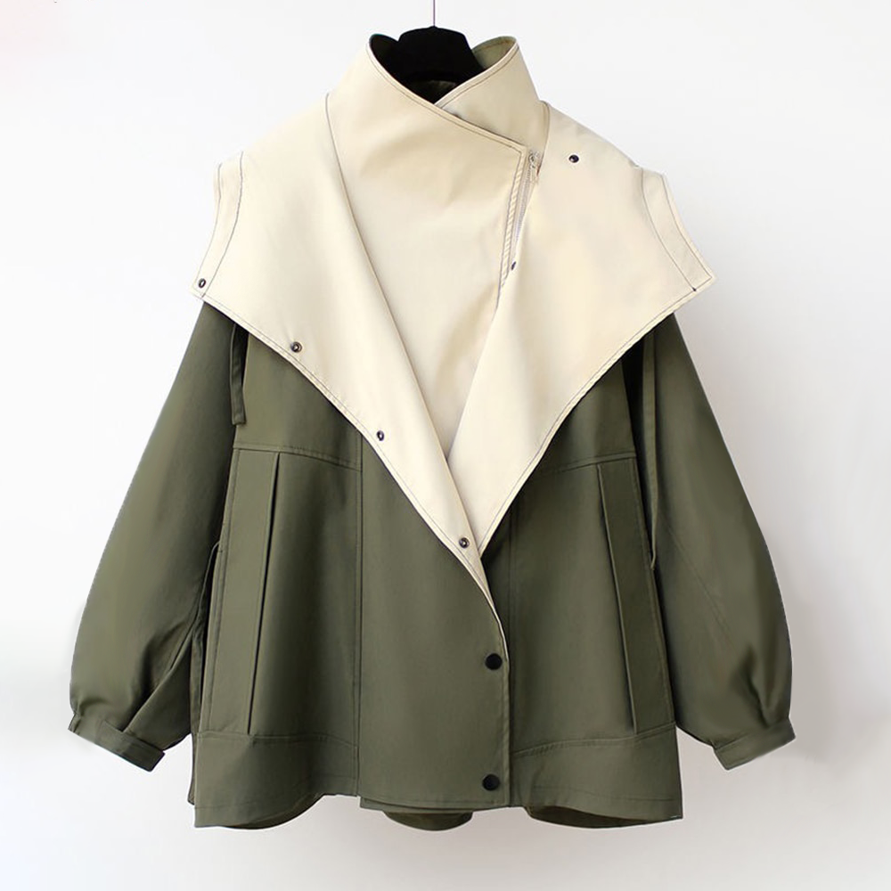 Oversized Jacket with Contrast Trim