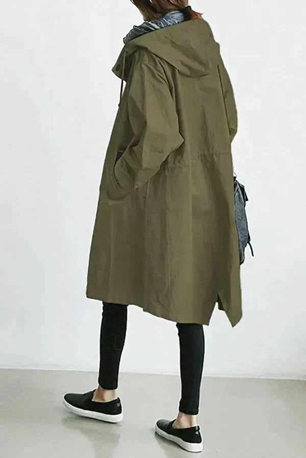 Oversized Trench Coat with a Hood