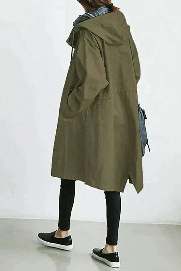 Oversized Trench Coat with a Hood