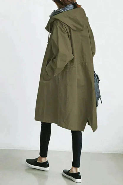 Oversized Trench Coat with a Hood