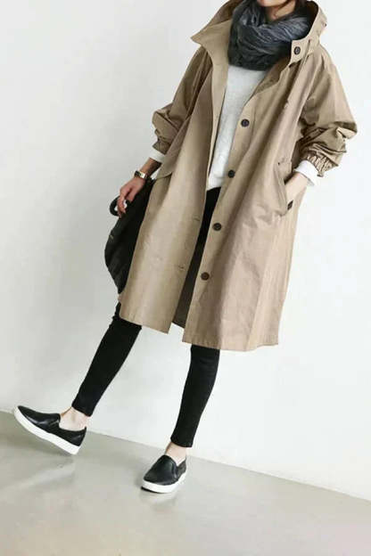 Oversized Trench Coat with a Hood