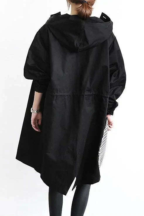Oversized Trench Coat with a Hood