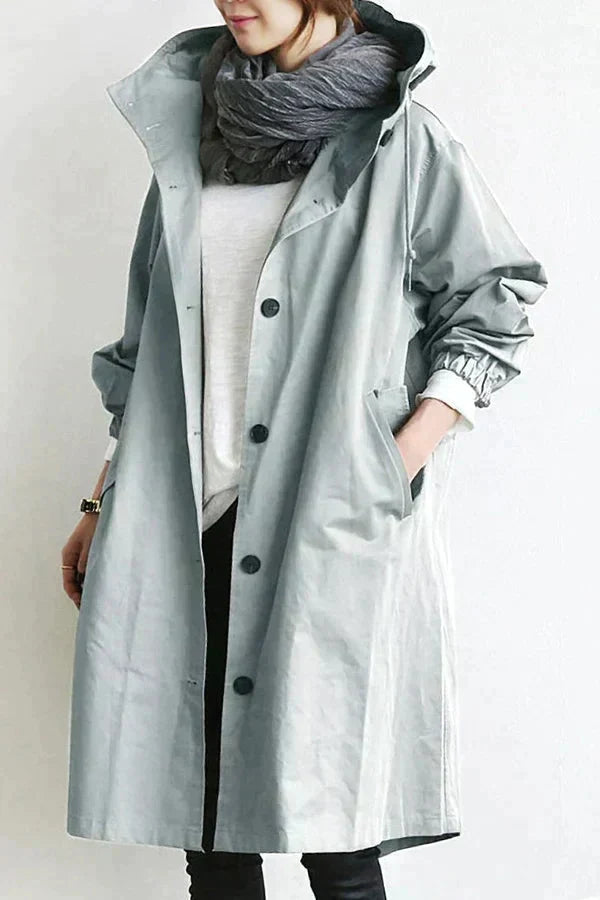 Oversized Trench Coat with a Hood
