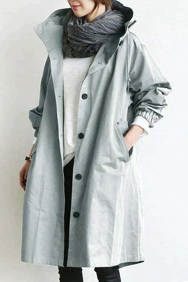 Oversized Trench Coat with a Hood