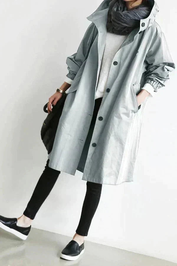 Oversized Trench Coat with a Hood