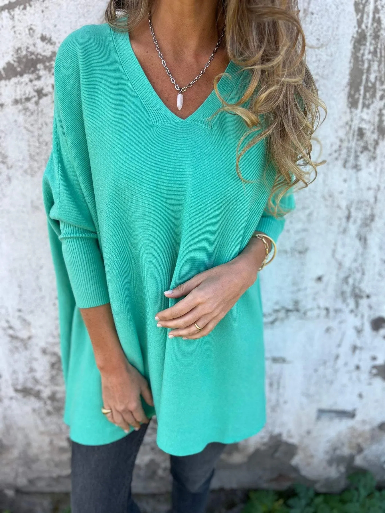 Women's high-quality autumn and winter casual cashmere V-neck sweater