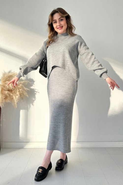 Short Sweater Knit Dress Set