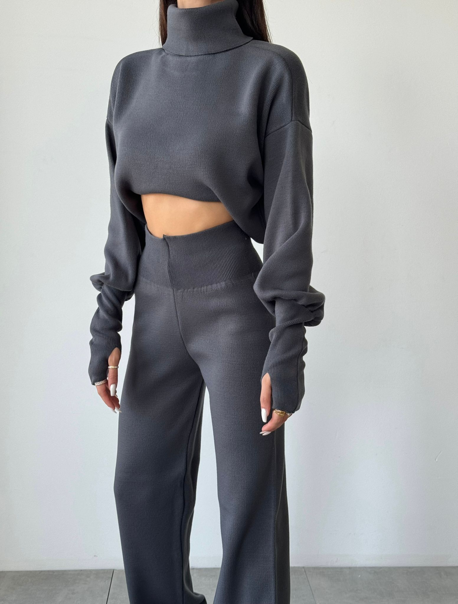 Turtleneck Glove Knit Suit