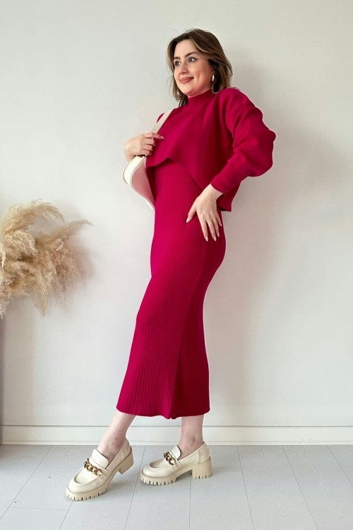 Short Sweater Knit Dress Set