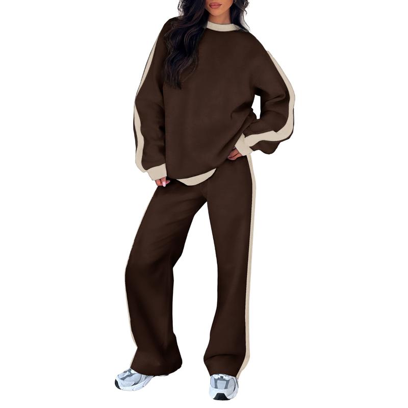 Women's 2 Piece Outfit Fleece Sweatsuit Casual Lounge Matching Sets 