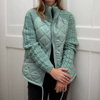 Quilted Jacket with Knitted Detail