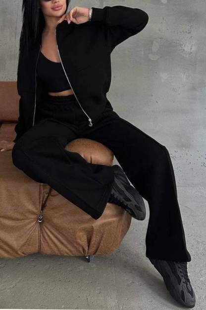 ⏰ LAST DAY  💥Women's Zipper Jacket & Pants Two-piece Set