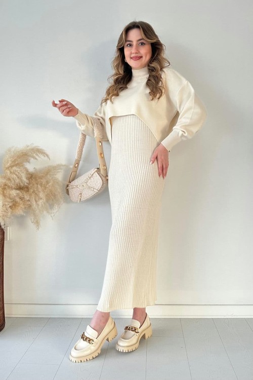 Short Sweater Knit Dress Set