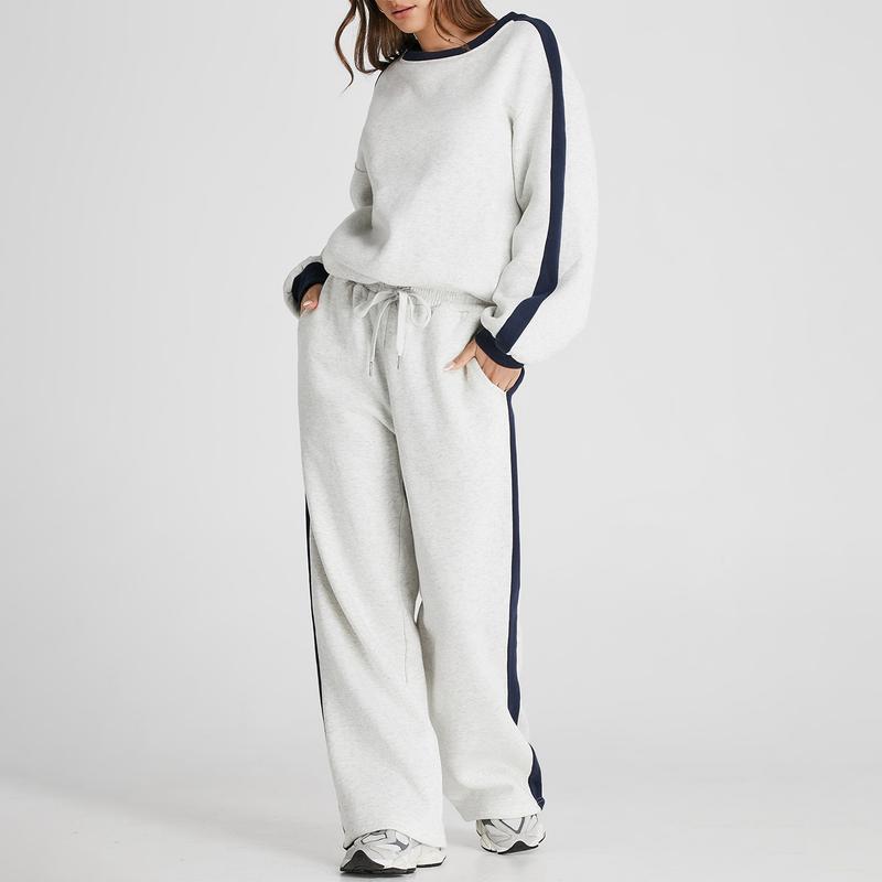 Women's 2 Piece Outfit Fleece Sweatsuit Casual Lounge Matching Sets 