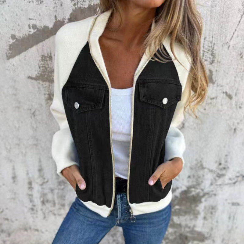 💥Limit Time 49% OFF💕Women's Creative Denim Splicing Jacket