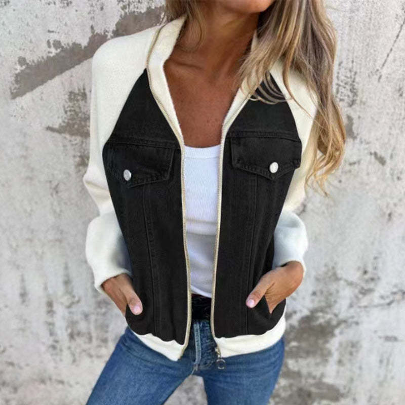 💥Limit Time 49% OFF💕Women's Creative Denim Splicing Jacket