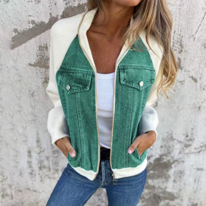💥Limit Time 49% OFF💕Women's Creative Denim Splicing Jacket