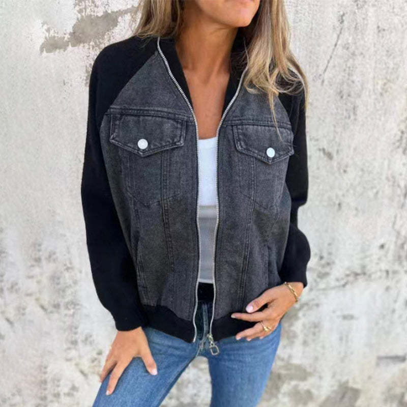 💥Limit Time 49% OFF💕Women's Creative Denim Splicing Jacket
