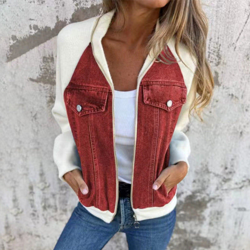 💥Limit Time 49% OFF💕Women's Creative Denim Splicing Jacket