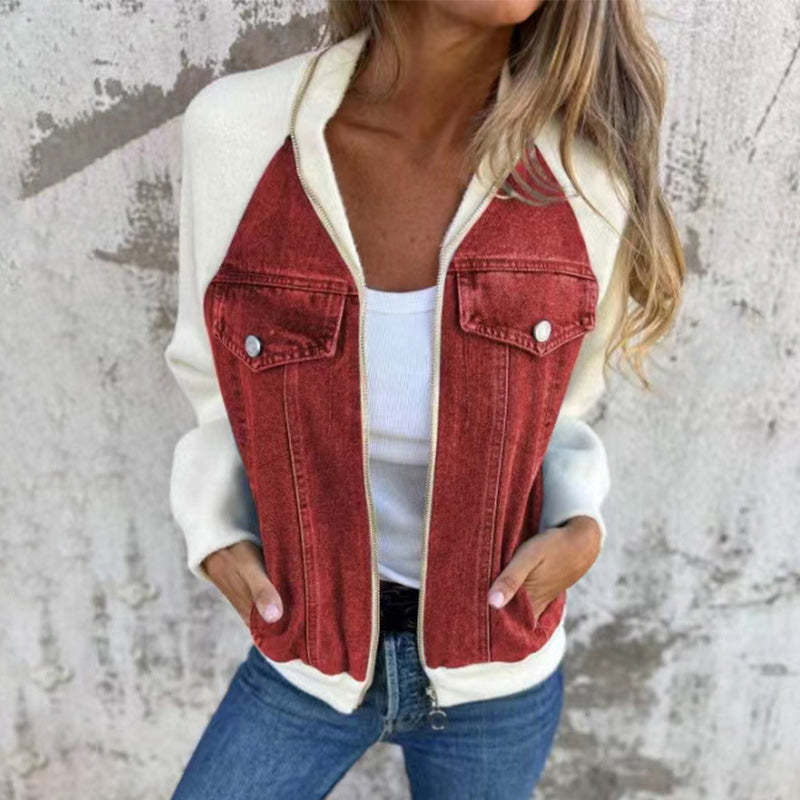 💥Limit Time 49% OFF💕Women's Creative Denim Splicing Jacket