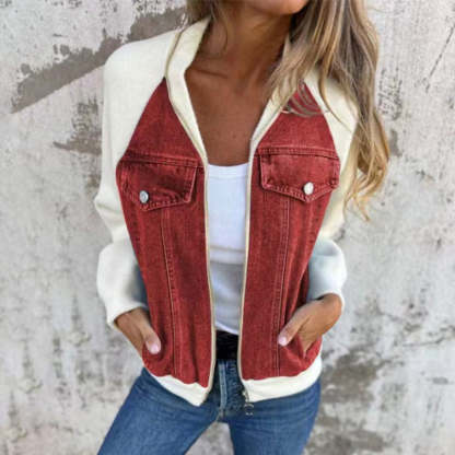 💥Limit Time 49% OFF💕Women's Creative Denim Splicing Jacket
