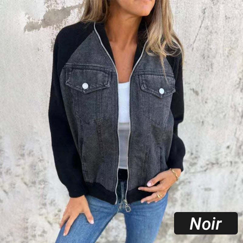 💥Limit Time 49% OFF💕Women's Creative Denim Splicing Jacket