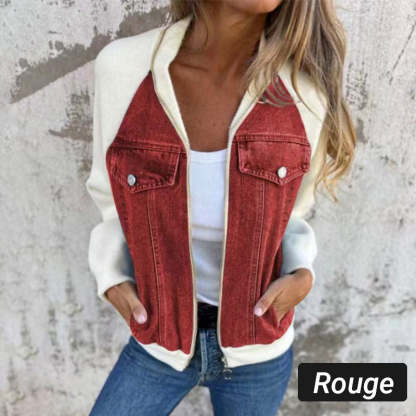 💥Limit Time 49% OFF💕Women's Creative Denim Splicing Jacket