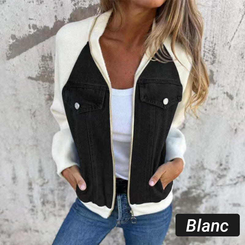 💥Limit Time 49% OFF💕Women's Creative Denim Splicing Jacket