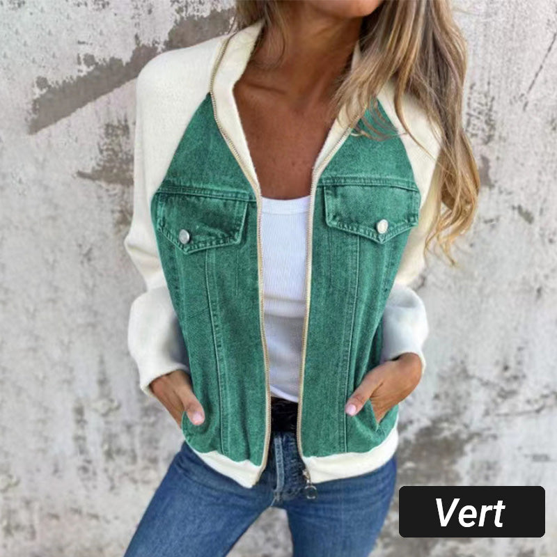 💥Limit Time 49% OFF💕Women's Creative Denim Splicing Jacket