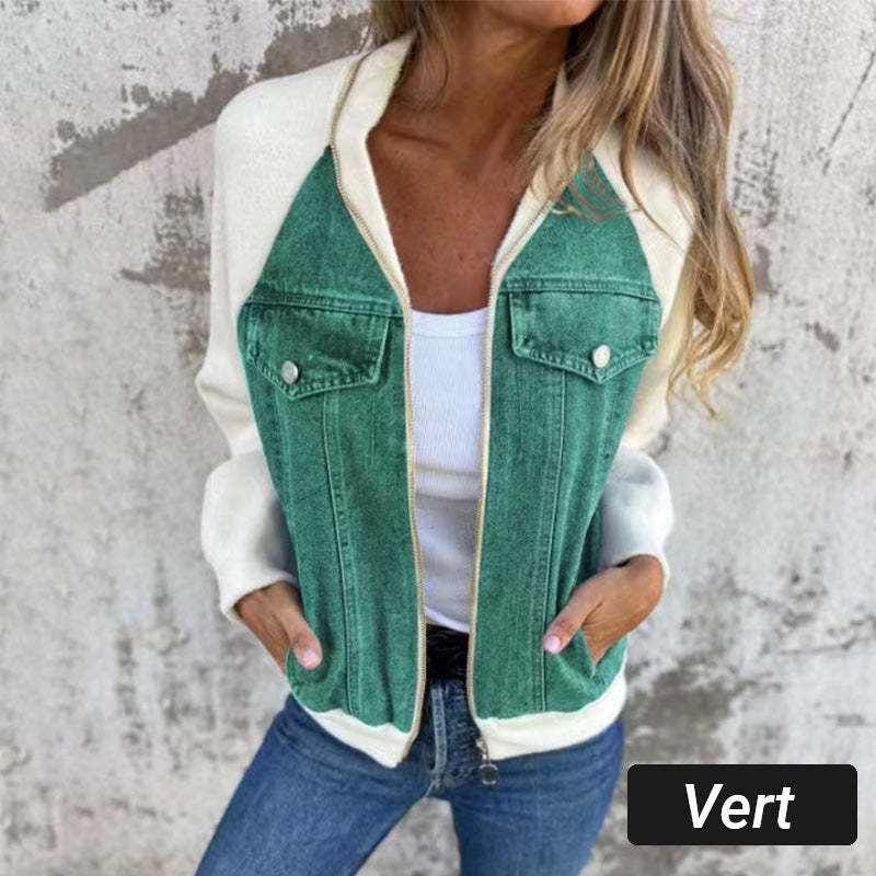 💥Limit Time 49% OFF💕Women's Creative Denim Splicing Jacket