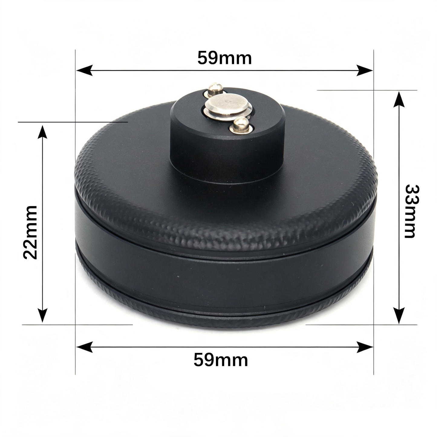 Camera Handle Round Knob, Knuckle Puck with 3/8"-16 Screw & Spring-Loaded Locating Pin, M6 Screw with ARRI Standard Gear