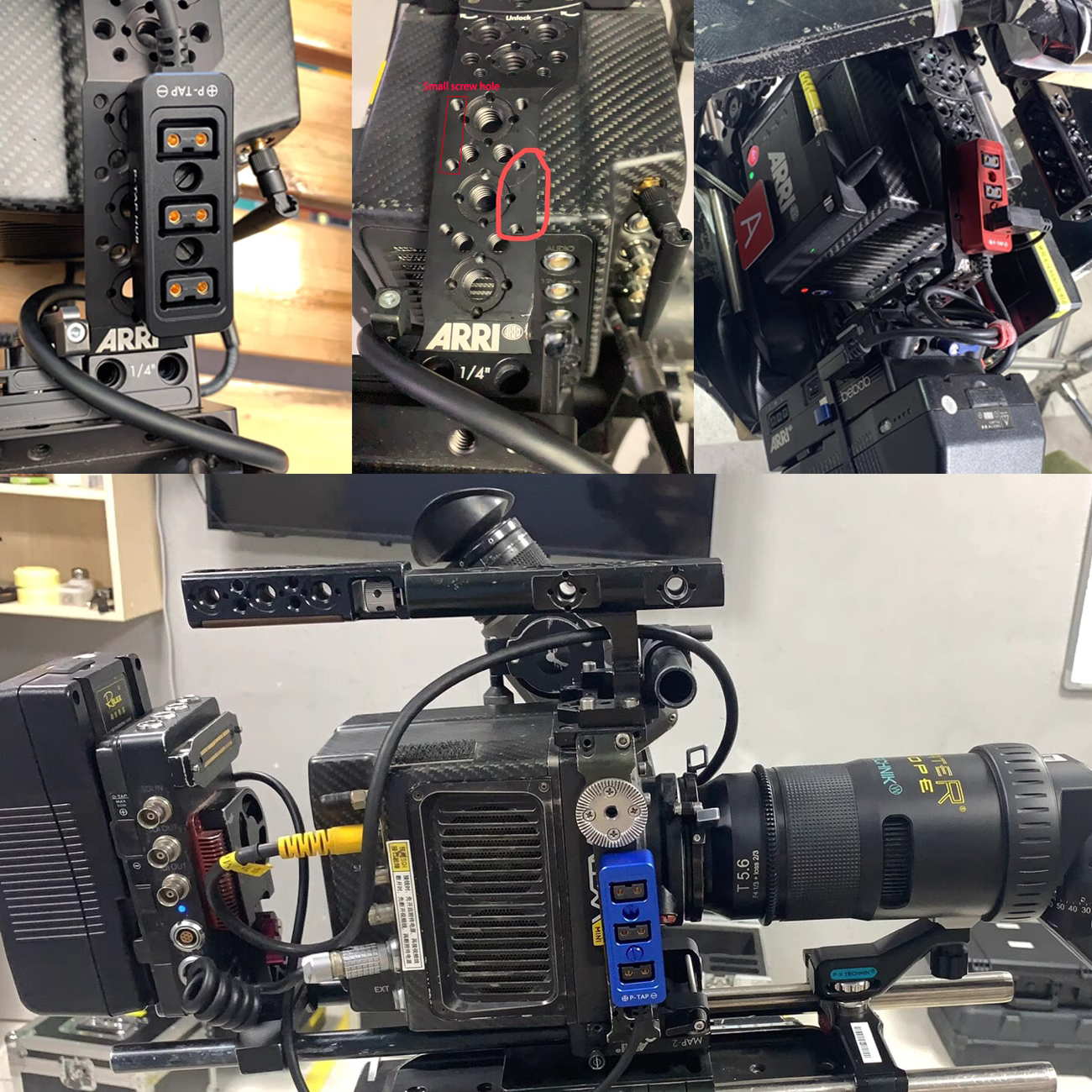 D-tap Three Way Splitter Distributor Spiral wire Metal Case with 1/4‘’ M4 screw