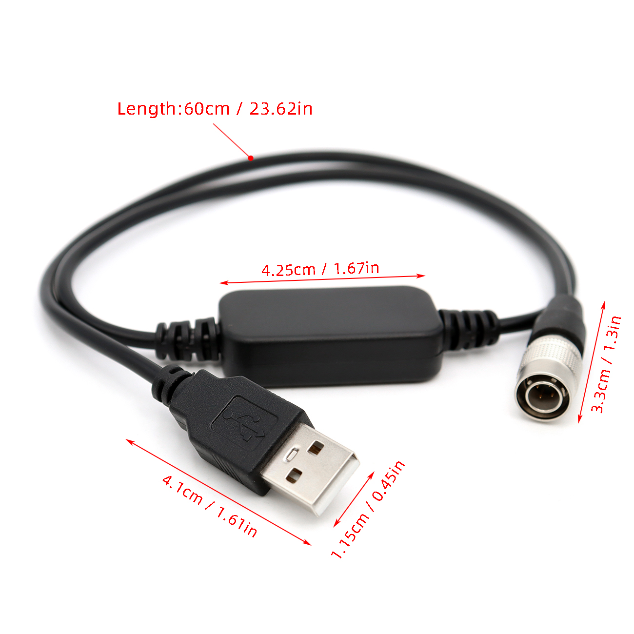Boost 12V USB to 4pin Power Cable For Sound Devices 664/688 zoom f4/f8 60cm