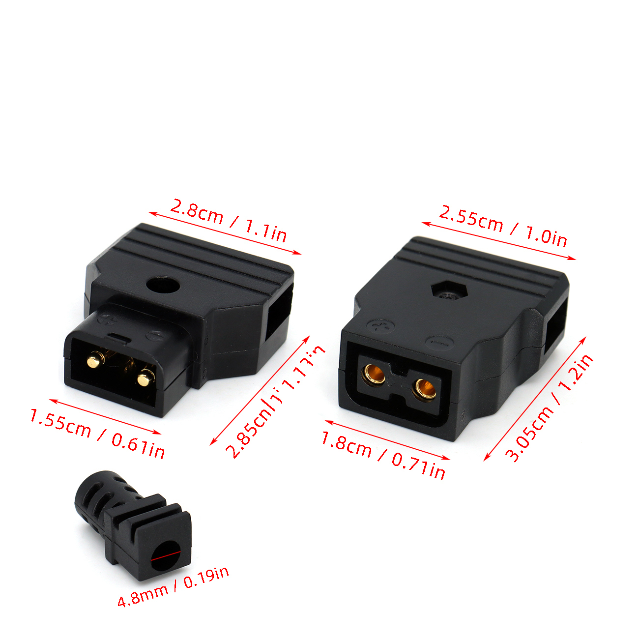 D-tap Plug Camera Power Cord Battery Plug D-tap Male/Female Connector