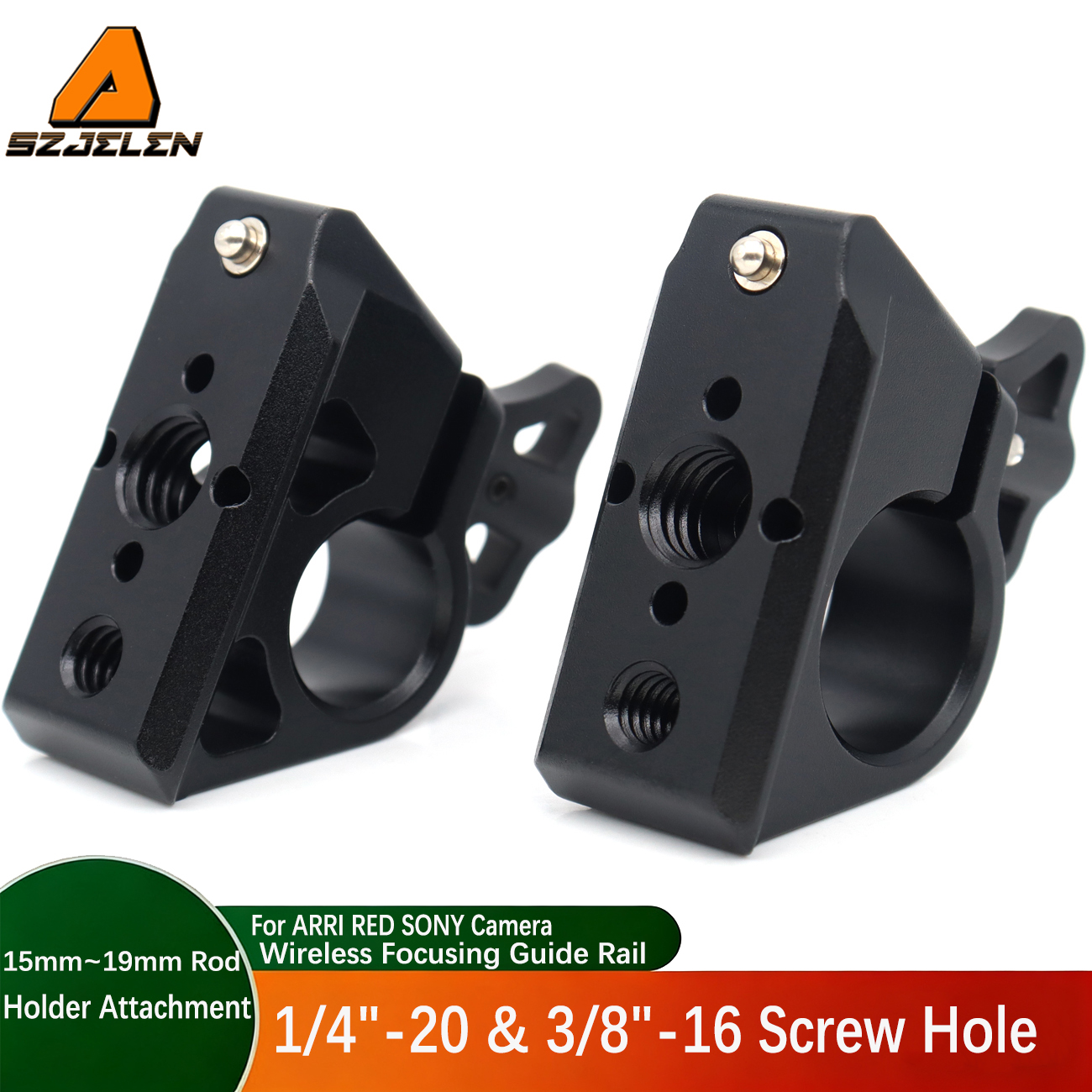 15mm~19mm Fixed Buckle Strap 1/4" & 3/8" Screw Hole for ARRI RED SONY Camera Wireless Focusing Guide Rail Expansion Screw Hole