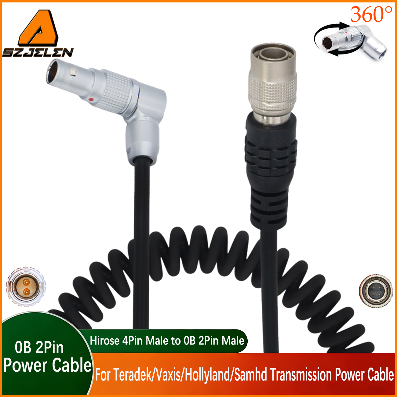 Camera Hirose 4Pin to 0B 2Pin Cable For Teradek/Vaxis/SmallHD Monitor/Sound Devices 688/644/633 Power Cable