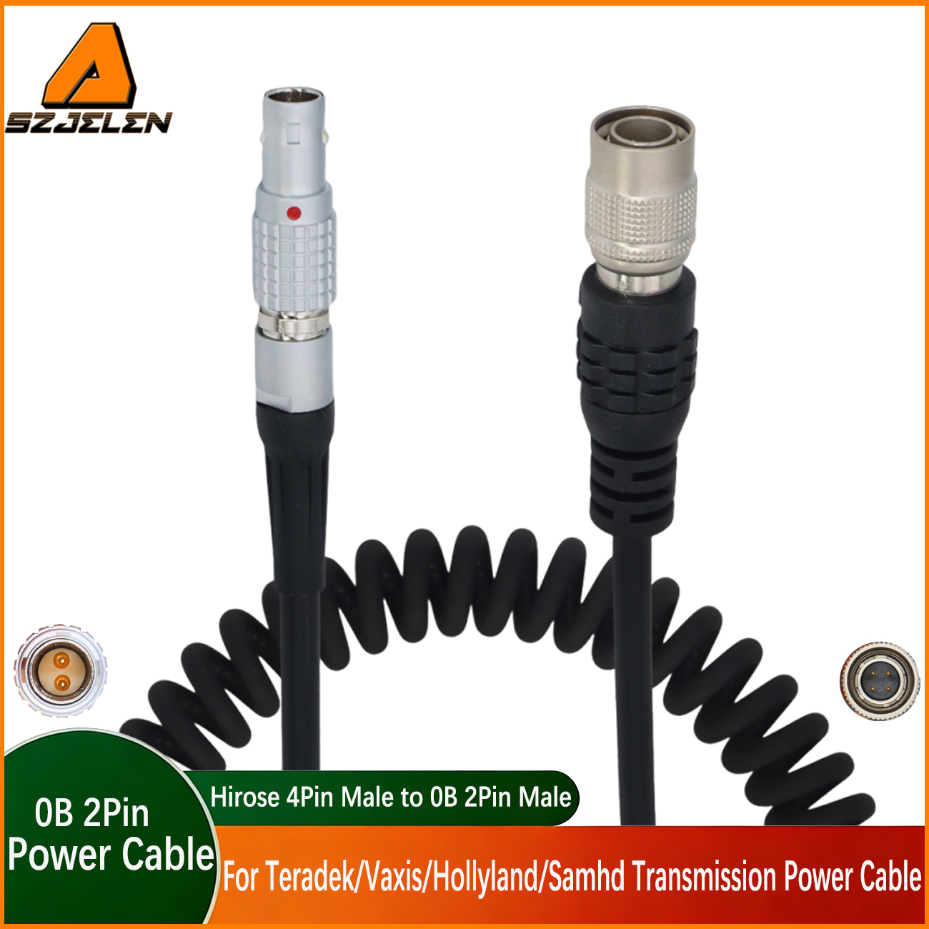 Camera Hirose 4Pin to 0B 2Pin Cable For Teradek/Vaxis/SmallHD Monitor/Sound Devices 688/644/633 Power Cable