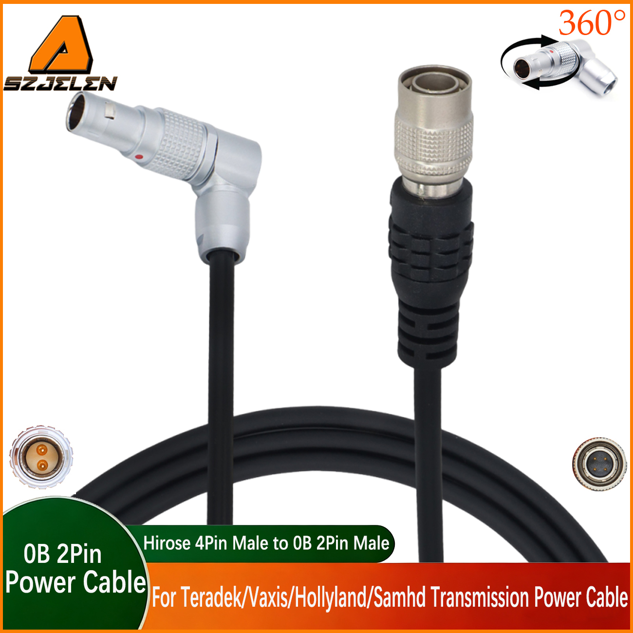 Camera Hirose 4Pin to 0B 2Pin Cable For Teradek/Vaxis/SmallHD Monitor/Sound Devices 688/644/633 Power Cable