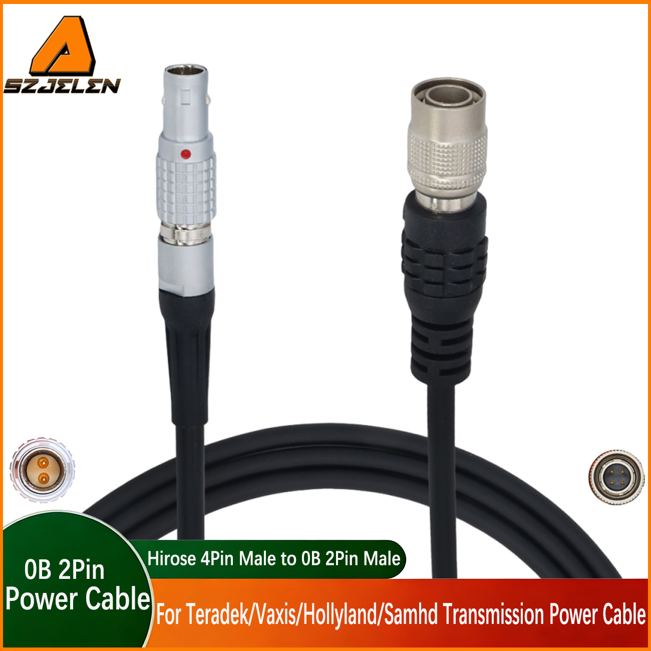 Camera Hirose 4Pin to 0B 2Pin Cable For Teradek/Vaxis/SmallHD Monitor/Sound Devices 688/644/633 Power Cable