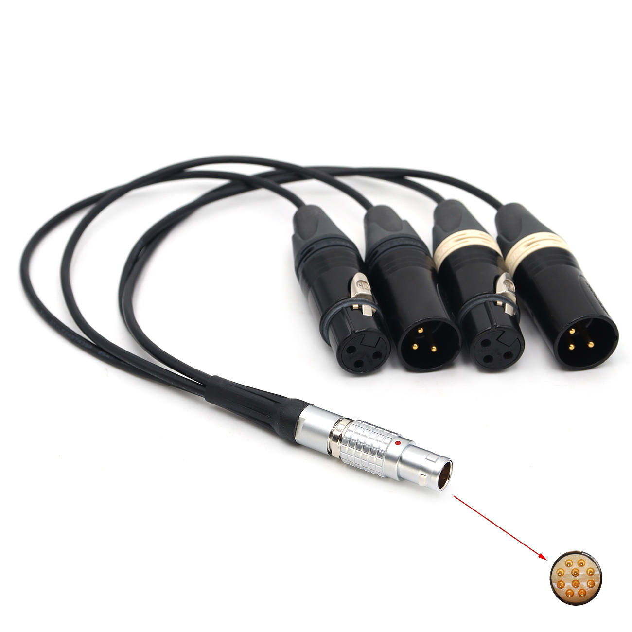 XLR Breakout Audio Input Cable for Atomos Shogun Monitor Recorder