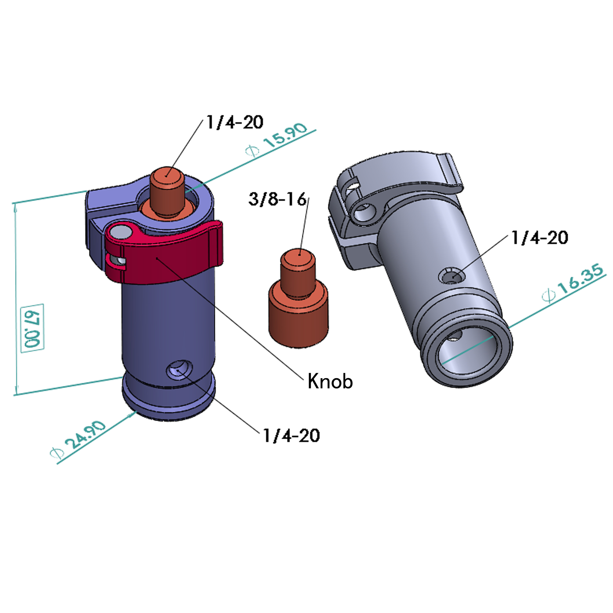 Quick Replacement 1/4" 3/8" Boom Pole Quick Release System for Magic Leg fixed monitor
