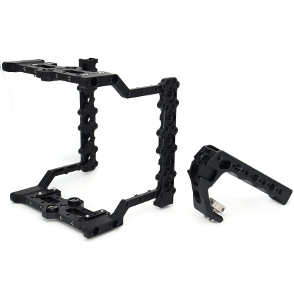 Lightweight Camera Cage Rig with 1/4" & 3/8" Holes, Cold Shoe Mounts, for ARRI Alexa Mini LF