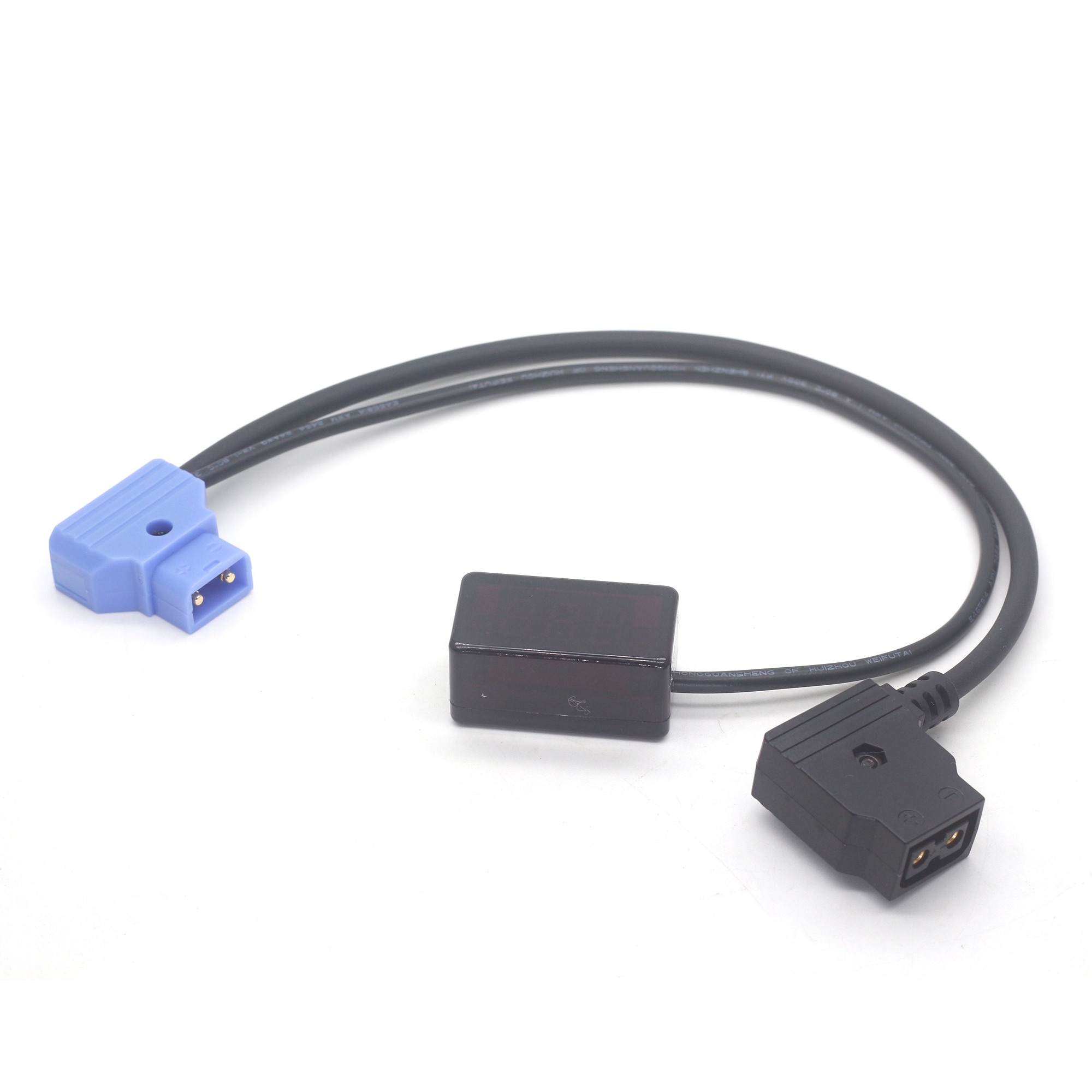 D-TAP Male to DTAP Port Female With Voltage Monitor Power Extension Cord For ARRI/RED/Canon Camera