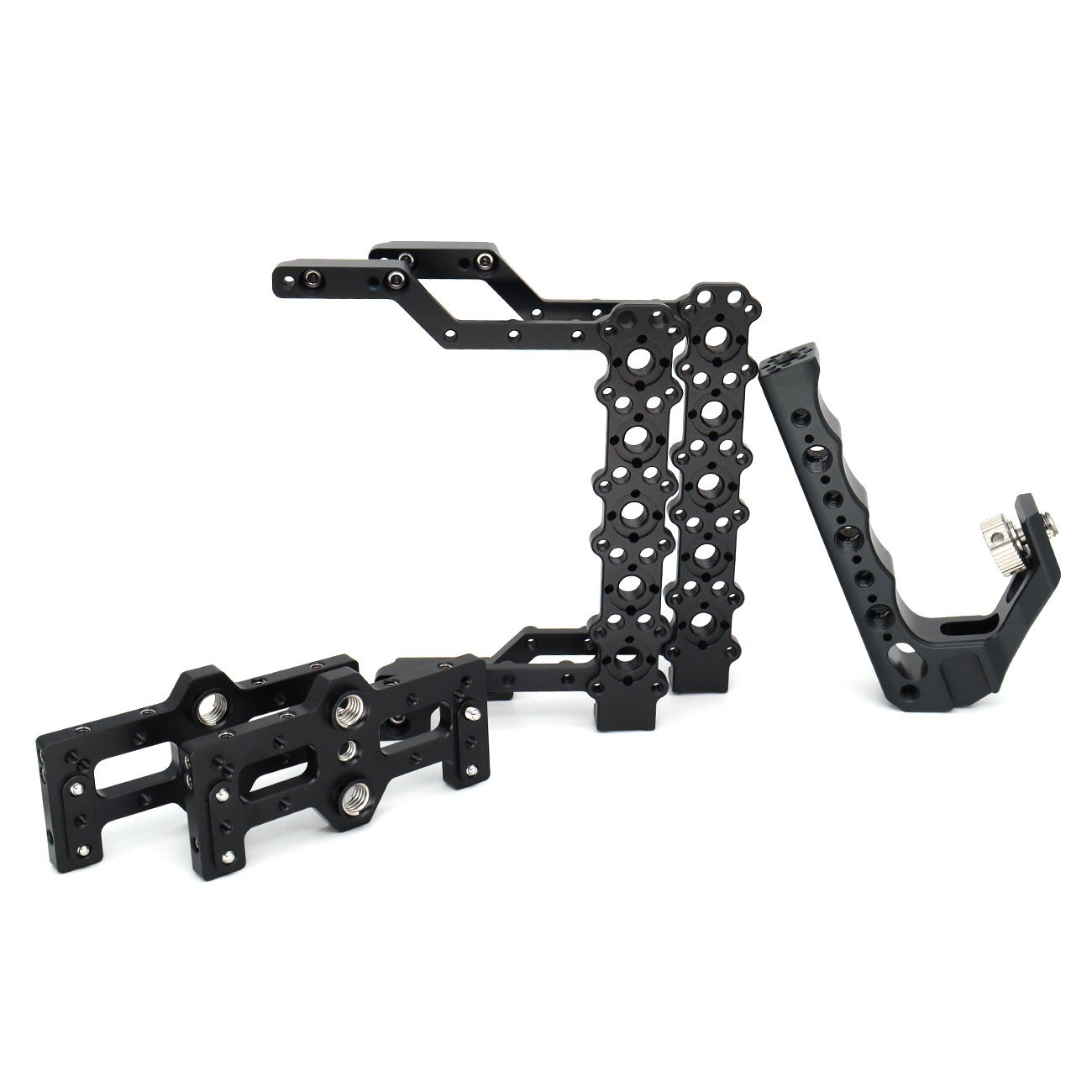 Lightweight Camera Cage Rig with 1/4" & 3/8" Holes, Cold Shoe Mounts, for ARRI Alexa Mini LF